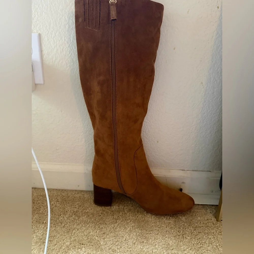 J. Crew Tan Suede Over the Knee Boots